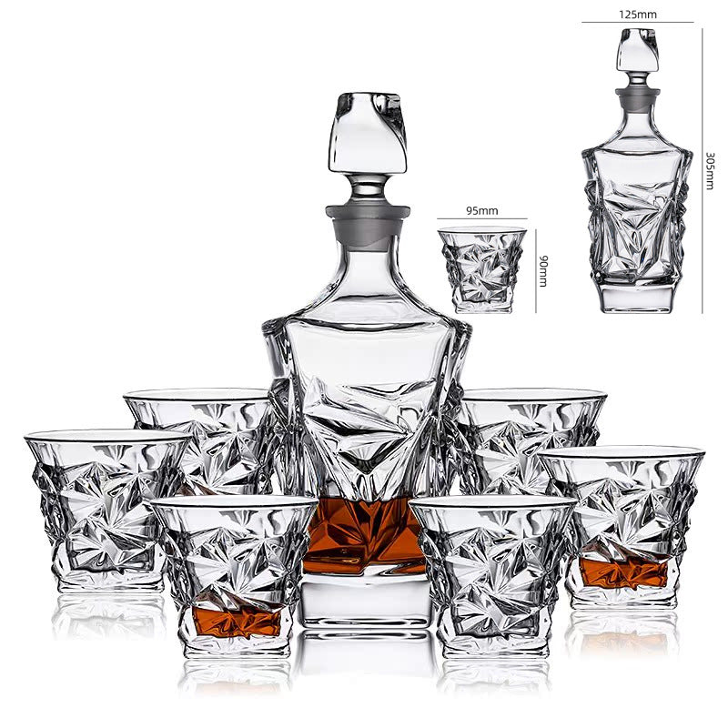 Hochwertiges Whisky-Glas-Set aus tschechischem Kristallglas