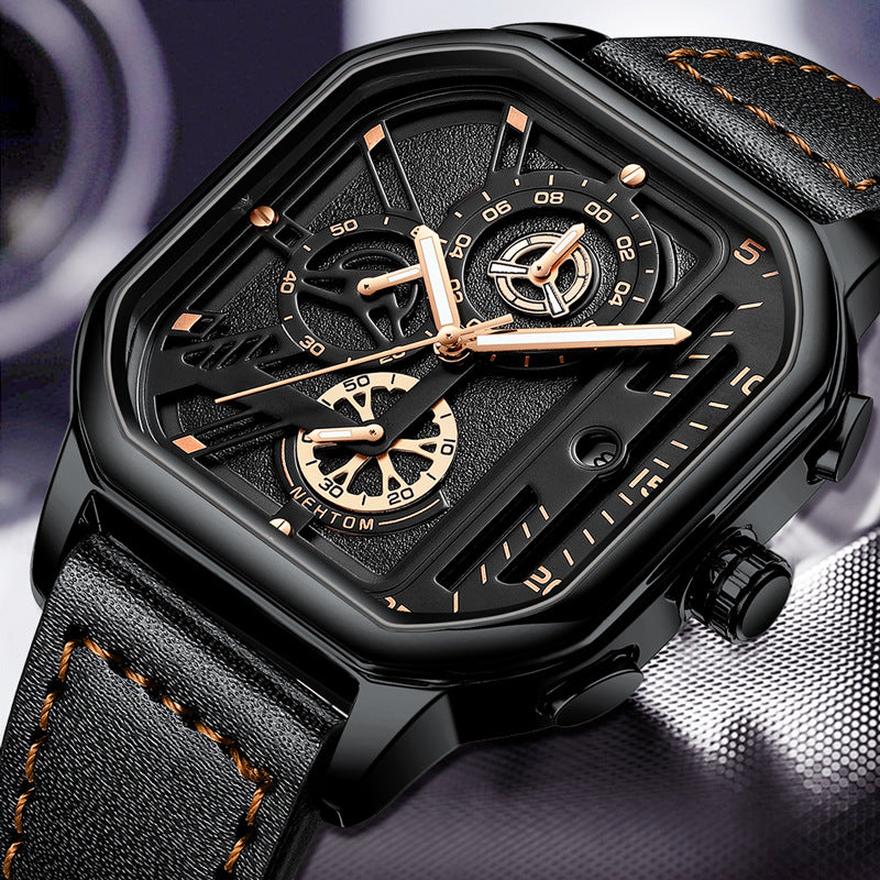 Herrenuhr mit Leuchtziffern und Quarzwerk